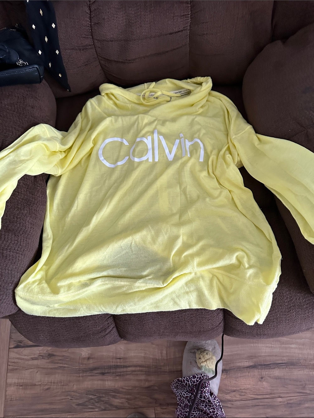 Calvin Yellow Logo Hoodie